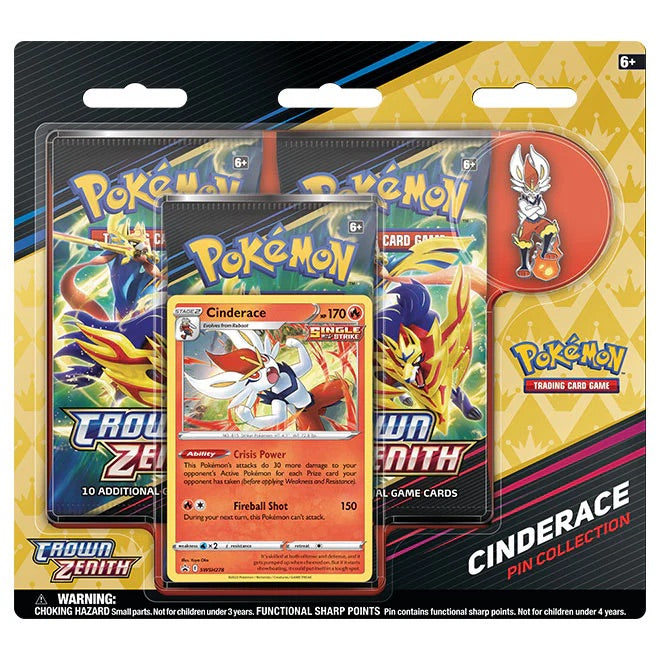 Pokemon - Sword & Shield - Crown Zenith - Cinderace Pin Collection - JET Cards