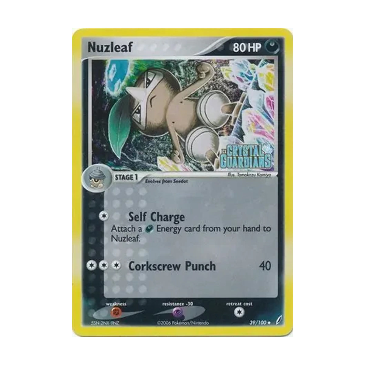 Nuzleaf 39/100 Stamped - EX Crystal Guardians - Reverse Holo