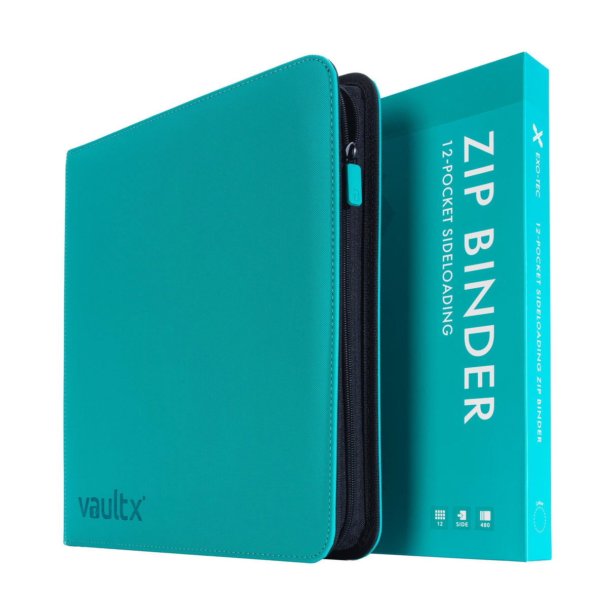 Vault X - 12-Pocket Exo-Tec® - Zip Binder - Teal - JET Cards