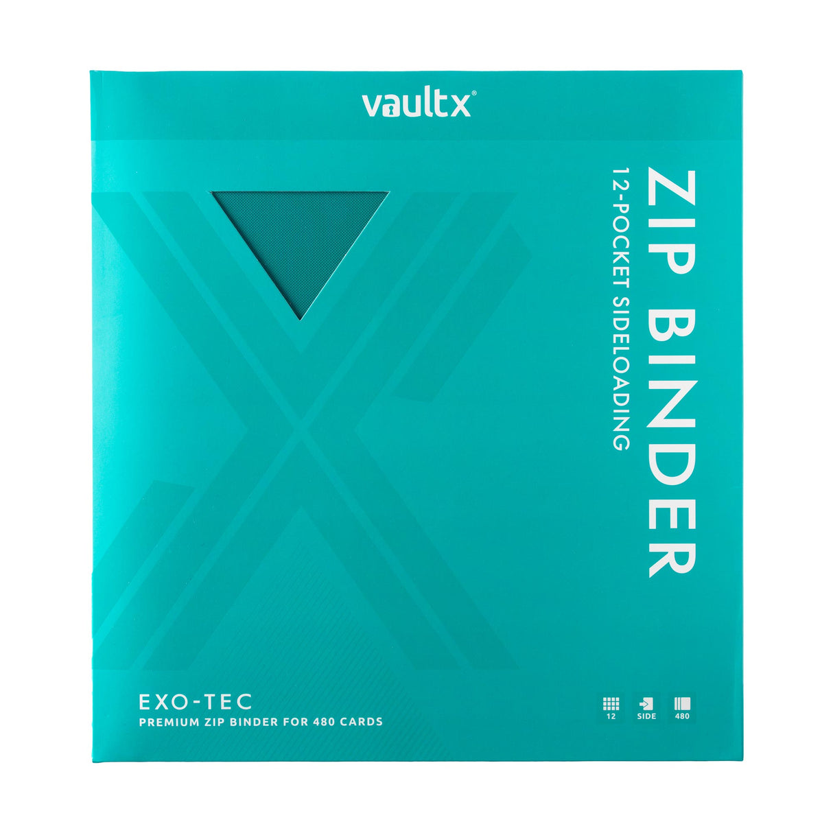 Vault X - 12-Pocket Exo-Tec® - Zip Binder - Teal - JET Cards