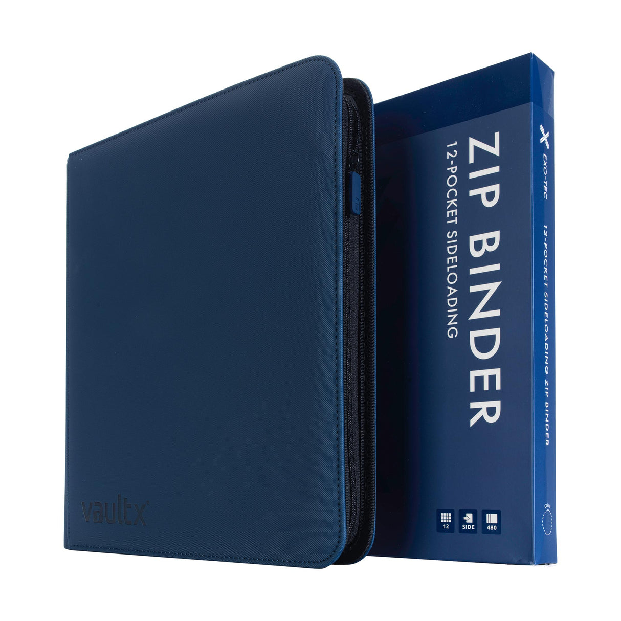 Vault X - 12-Pocket Exo-Tec® - Zip Binder - Blue - JET Cards