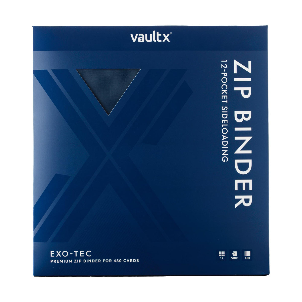 Vault X - 12-Pocket Exo-Tec® - Zip Binder - Blue - JET Cards