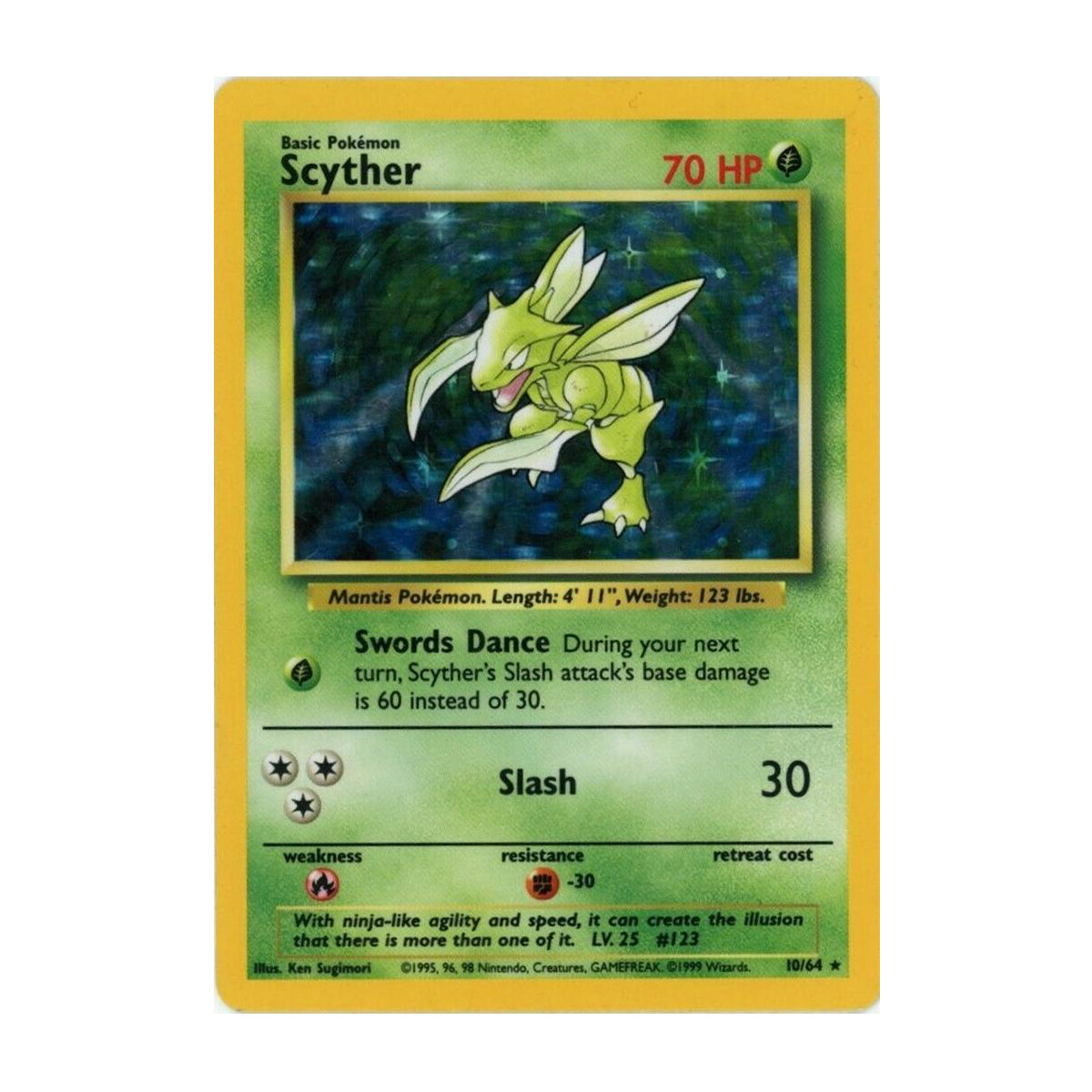 Scyther 10/64 Missing Stamp - Base Set - Jungle - Holo