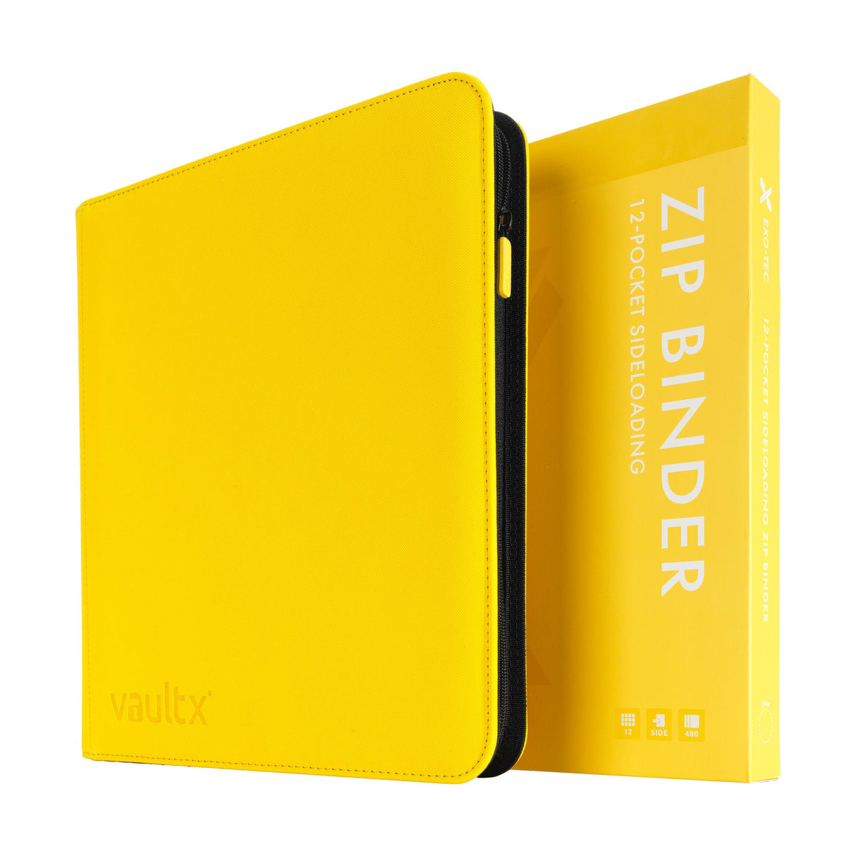 Vault X - 12-Pocket Exo-Tec® - Zip Binder - Yellow - JET Cards