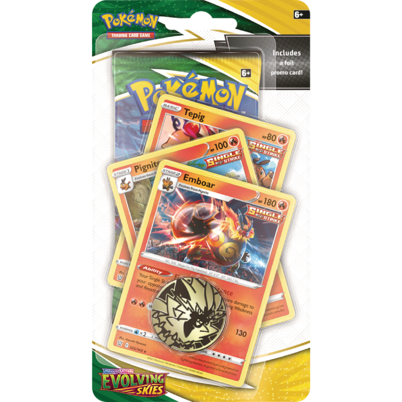 Pokemon Evolving Skies Premium Checklane - Emboar - JET Cards
