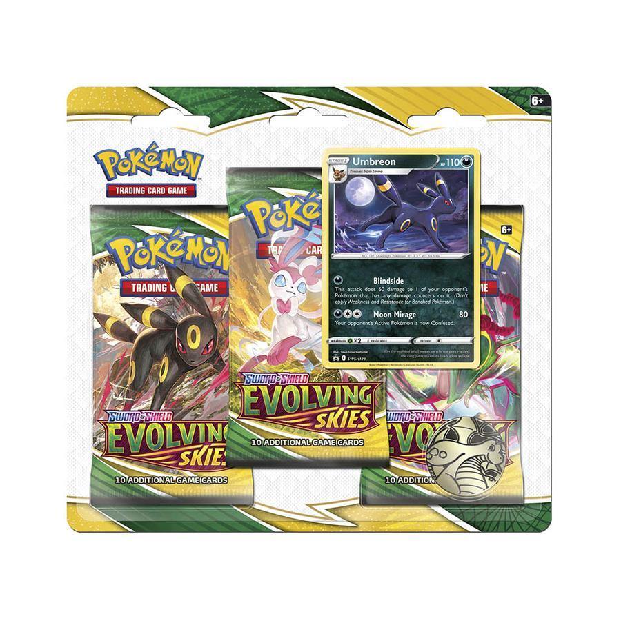 Pokemon Evolving Skies Triple Blister Pack - Umbreon - JET Cards