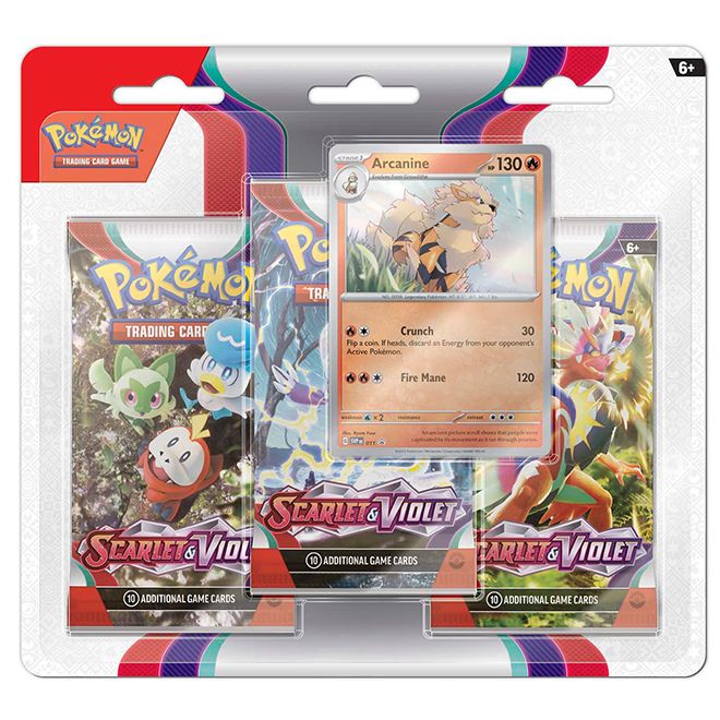 Pokemon - Scarlet & Violet - Base Set - 3 Pack Blister - Arcanine - JET Cards