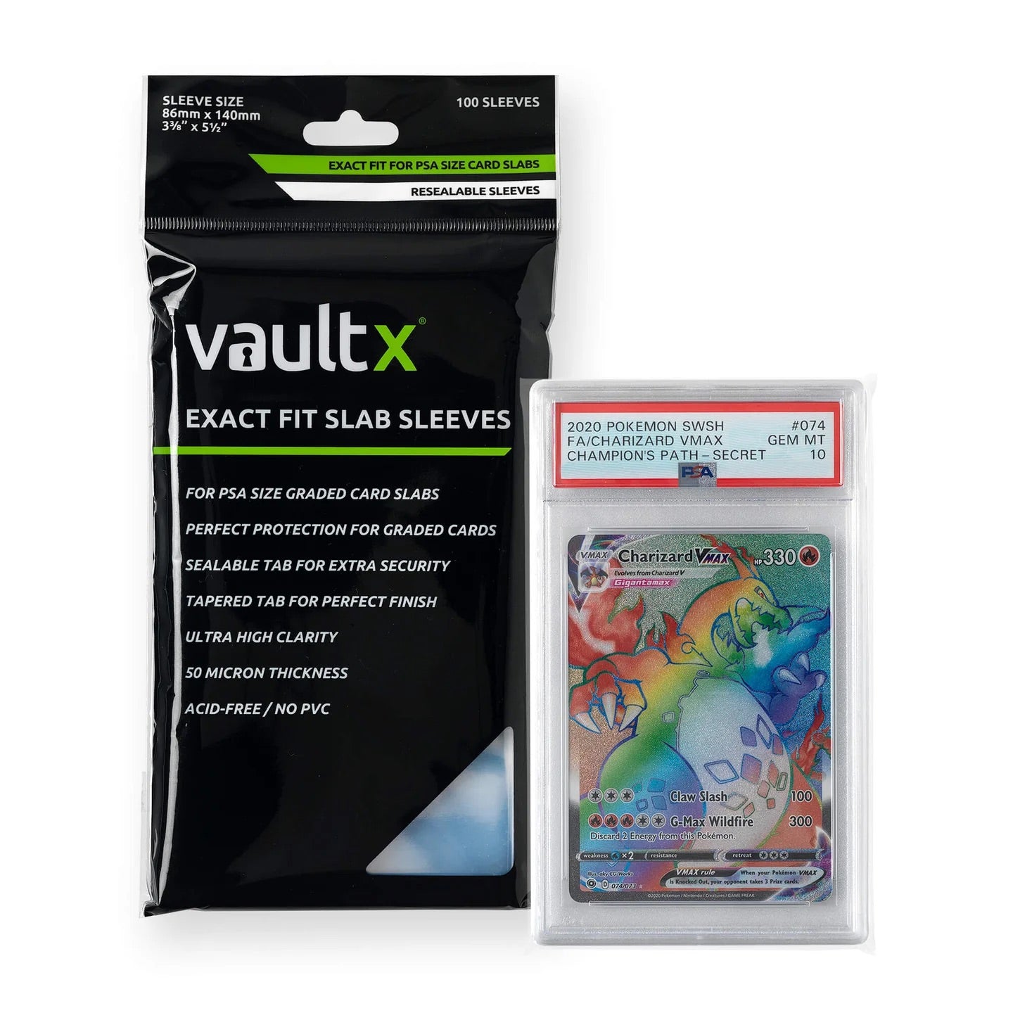 Vault X - Exact Fit PSA Slab Sleeves (100) - JET Cards