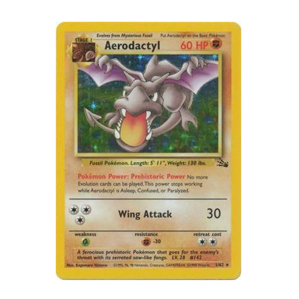 Aerodactyl 1/62 - Base Set - Fossil - Rare Holo
