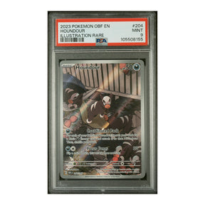 Pokemon - Scarlet & Violet - Obsidian Flames - Houndour - 204/197 (PSA 9 Graded Slab) - JET Cards