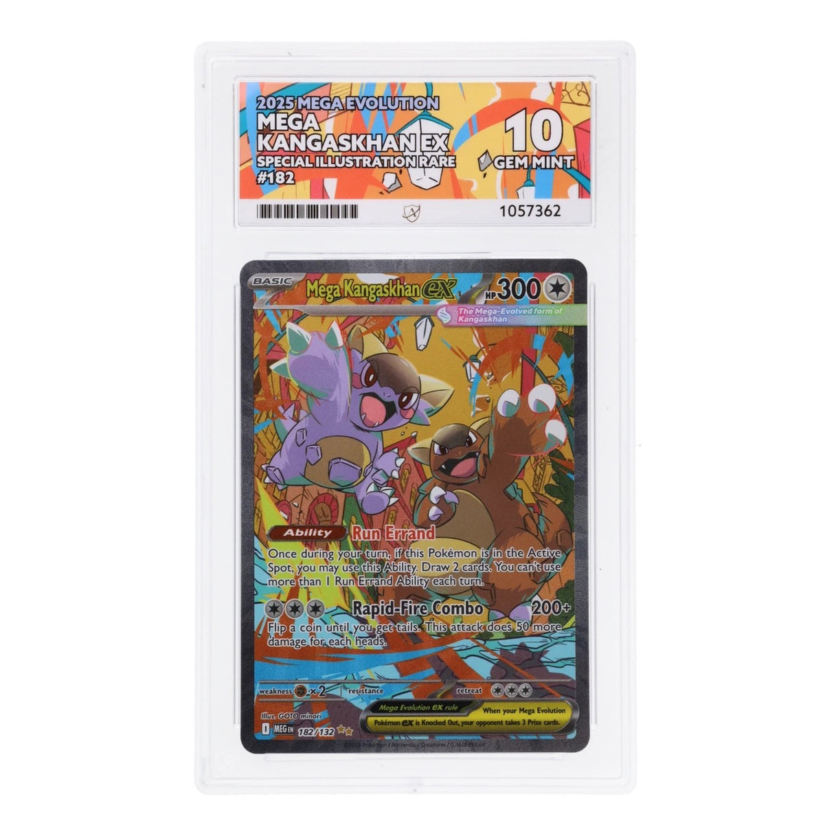 Pokemon - Mega Evolution - Mega Kangaskhan ex - 182/132 (ACE 10 Art Label Graded Slab)