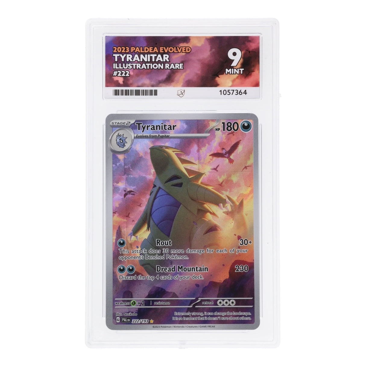 Pokemon - Scarlet & Violet - Paldea Evolved - Tyranitar - 222/193 (ACE 9 Art Label Graded Slab)