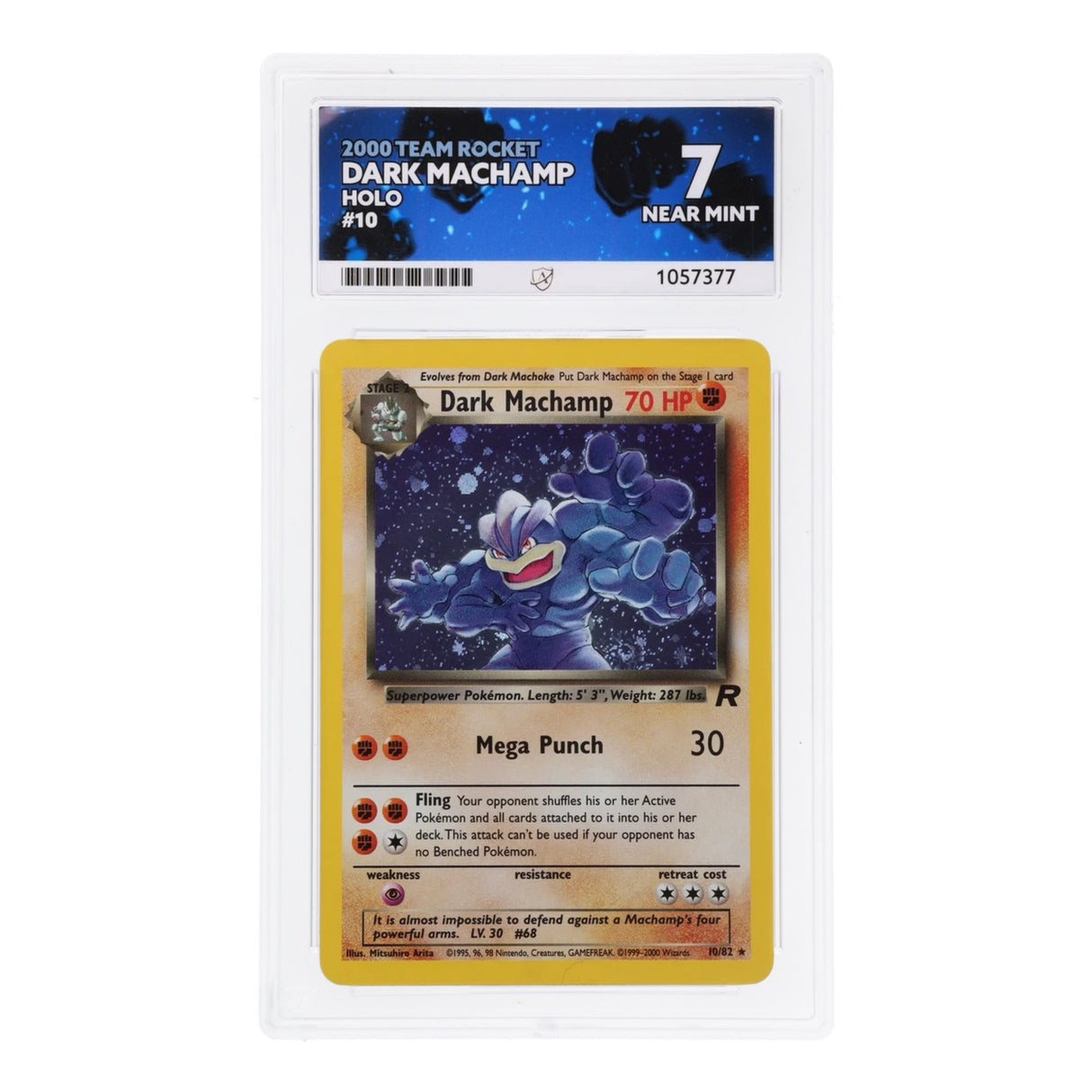 Pokemon - Team Rocket - Dark Machamp - 10/82 (ACE 7 Art Label Graded Slab)