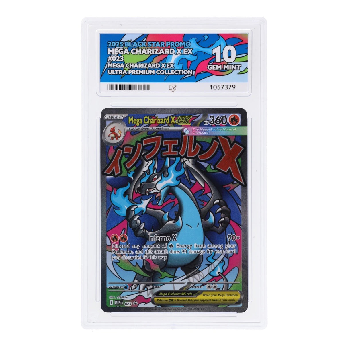 Pokemon - Black Star Promo - Mega Charizard X ex - MEP 023 (ACE 10 Art Label Graded Slab)
