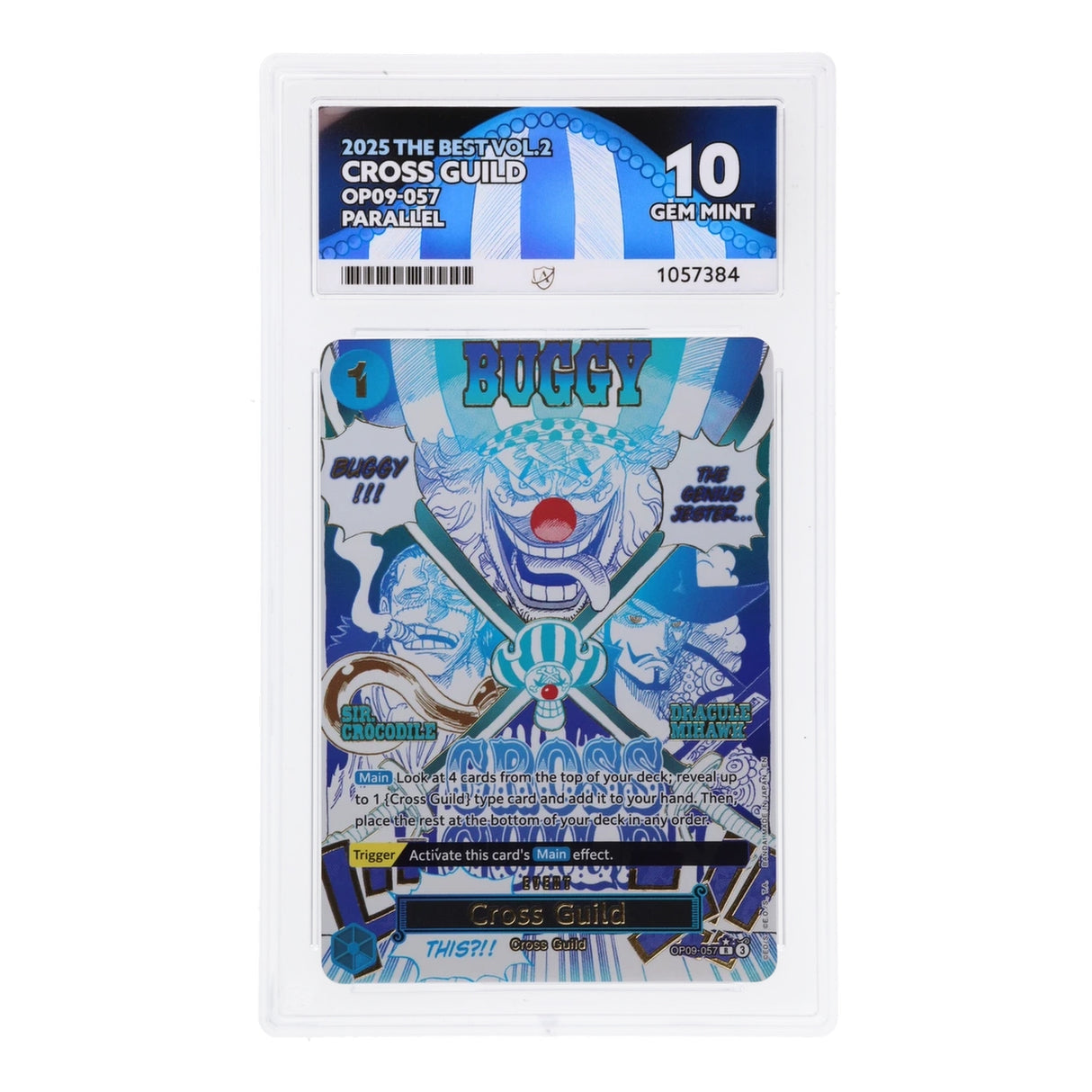 One Piece - The Best Vol.2 - Cross Guild - OP09-057 (ACE 10 Art Label Graded Slab) - JET Cards