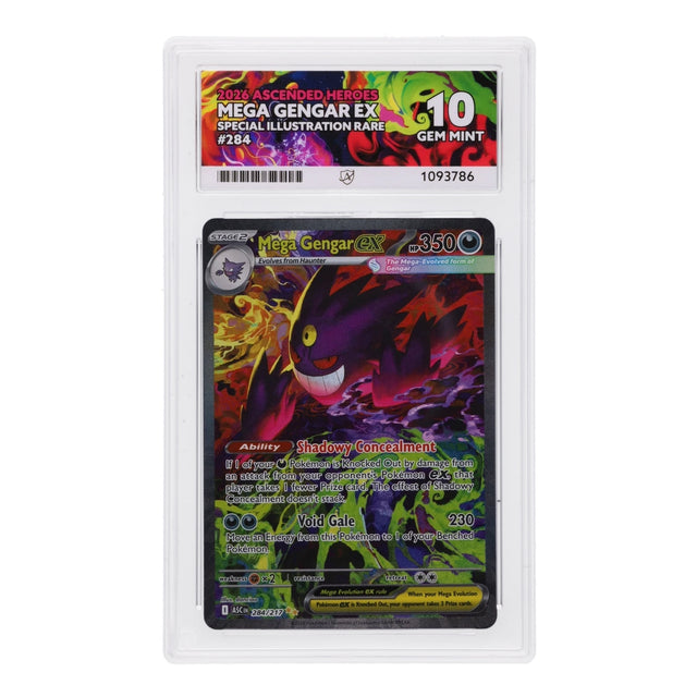 Pokemon - Mega Evolution - Ascended Heroes - Mega Gengar ex - 284/217 (ACE 10 Art Label Graded Slab) - JET Cards
