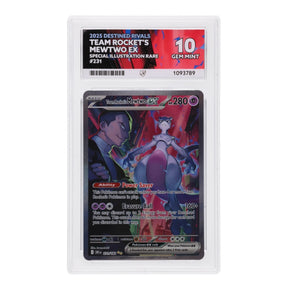 Pokemon - Scarlet & Violet - Destined Rivals - Team Rocket's Mewtwo ex - 231/182 (ACE 10 Art Label Graded Slab) - JET Cards