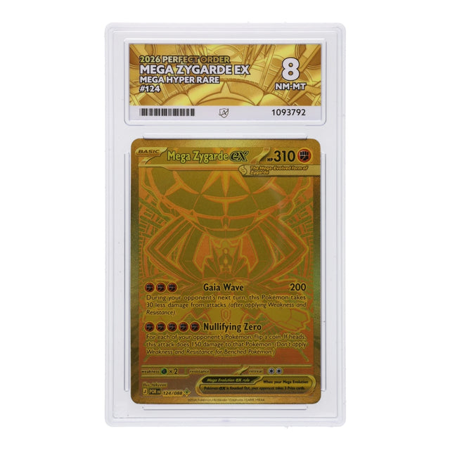 Pokemon - Mega Evolution - Perfect Order - Mega Zygarde ex - 124/088 (ACE 8 Art Label Graded Slab) - JET Cards