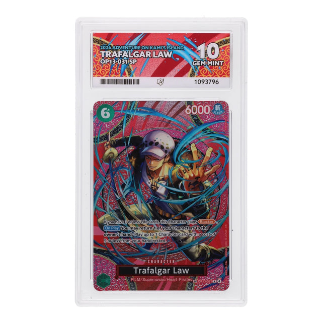 One Piece - Adventure on Kami's Island - Trafalgar Law - OP13-031 SP (ACE 10 Art Label Graded Slab) - JET Cards