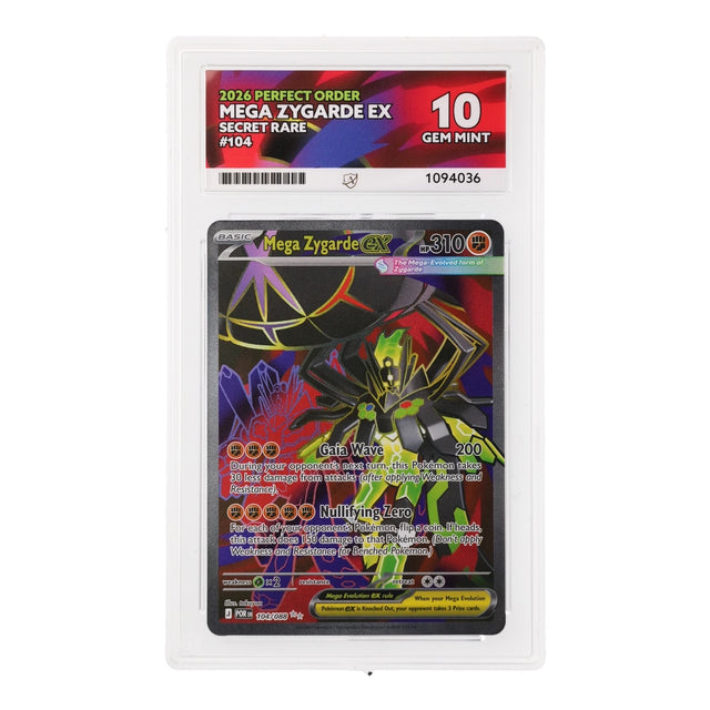 Pokemon - Mega Evolution - Perfect Order - Mega Zygarde ex - 104/088 (ACE 9 Art Label Graded Slab) - JET Cards