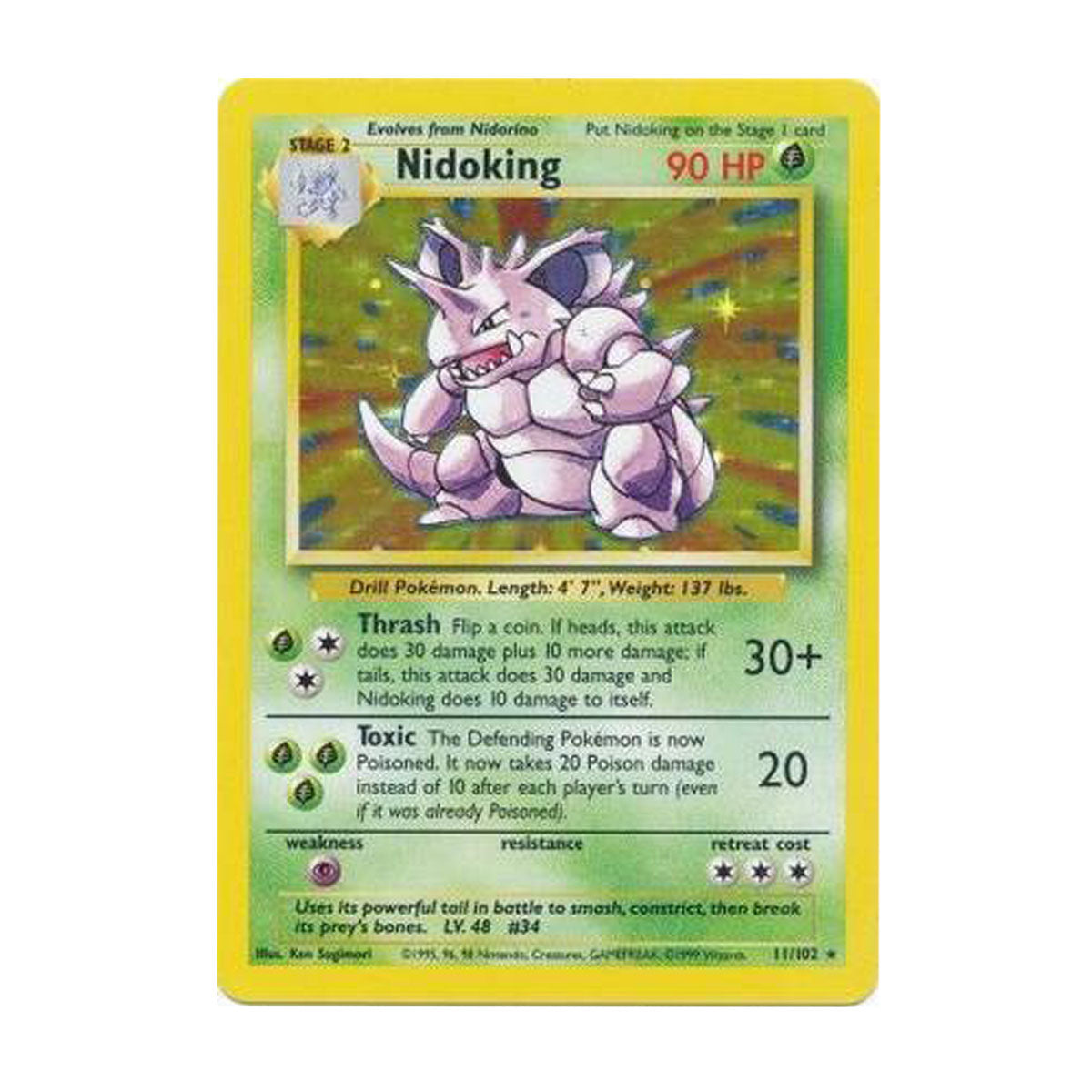Nidoking 11/102 - Base Set - Unlimited - Rare Holo