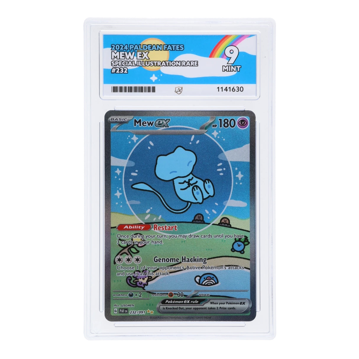 Pokemon - Scarlet & Violet - Paldean Fates - Mew ex - 232/091 (ACE 9 Art Label Graded Slab) - JET Cards