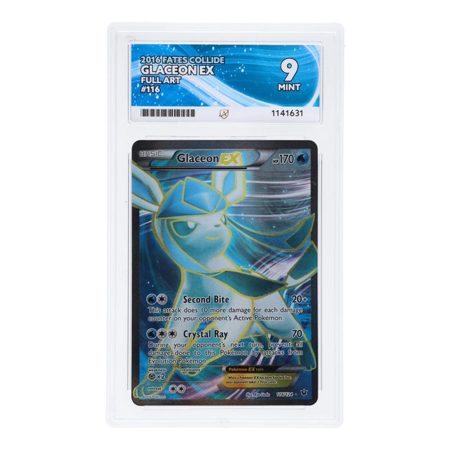 Pokemon - XY - Fates Collide - Glaceon ex - 116/124 (ACE 9 Art Label Graded Slab) - JET Cards