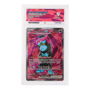 Pokemon - Scarlet & Violet - Shrouded Fable - Munkidori ex - 083/064 (ACE 9 Art Label Graded Slab) - JET Cards