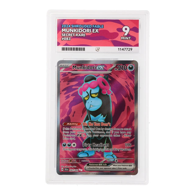 Pokemon - Scarlet & Violet - Shrouded Fable - Munkidori ex - 083/064 (ACE 9 Art Label Graded Slab) - JET Cards