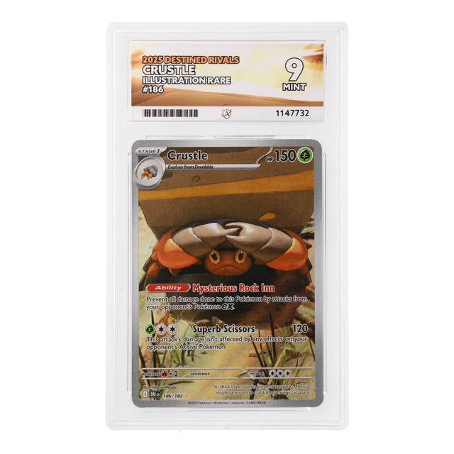Pokemon - Scarlet & Violet - Destined Rivals - Crustle - 186/182 (ACE 9 Art Label Graded Slab) - JET Cards