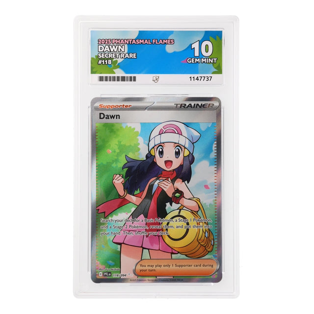 Pokemon - Mega Evolution - Phantasmal Flames - Dawn - 118/094 (ACE 10 Art Label Graded Slab) - JET Cards