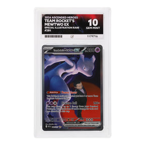 Pokemon - Mega Evolution - Ascended Heroes - Team Rocket's Mewtwo ex - 281/217 (ACE 10 Art Label Graded Slab) - JET Cards