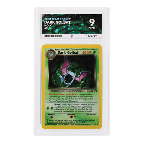 Pokemon - Team Rocket - Dark Golbat - 7/82 (ACE 9 Art Label Graded Slab) - JET Cards