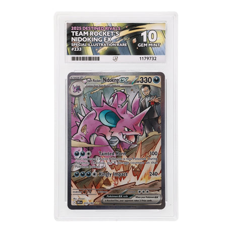Pokemon - Scarlet & Violet - Destined Rivals - Team Rocket's Nidoking ex - 233/182 (ACE 10 Art Label Graded Slab) - JET Cards