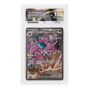 Pokemon - Scarlet & Violet - Destined Rivals - Team Rocket's Nidoking ex - 233/182 (ACE 10 Art Label Graded Slab) - JET Cards