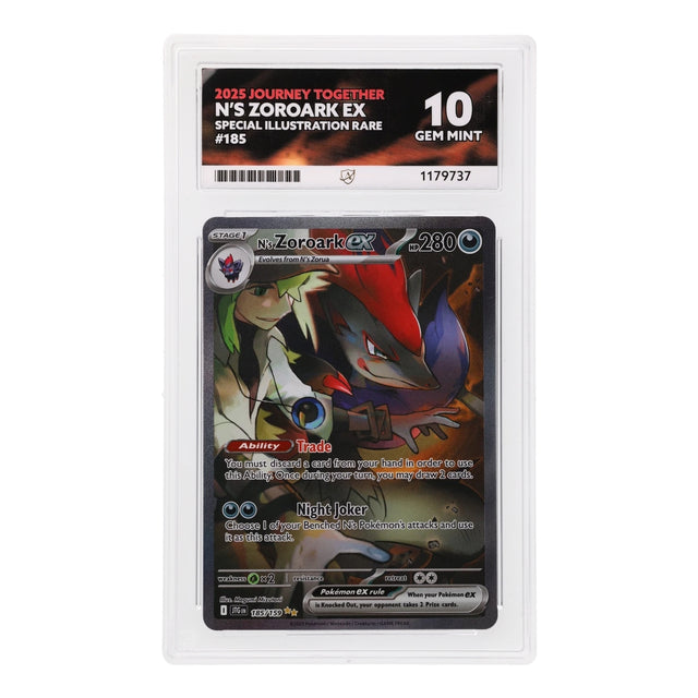 Pokemon - Scarlet & Violet - Journey Together - N's Zoroark ex - 185/159 (ACE 10 Art Label Graded Slab) - JET Cards
