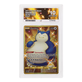Pokemon - Sword & Shield - Chilling Reign - Snorlax - 224/198 (ACE 10 Art Label Graded Slab) - JET Cards