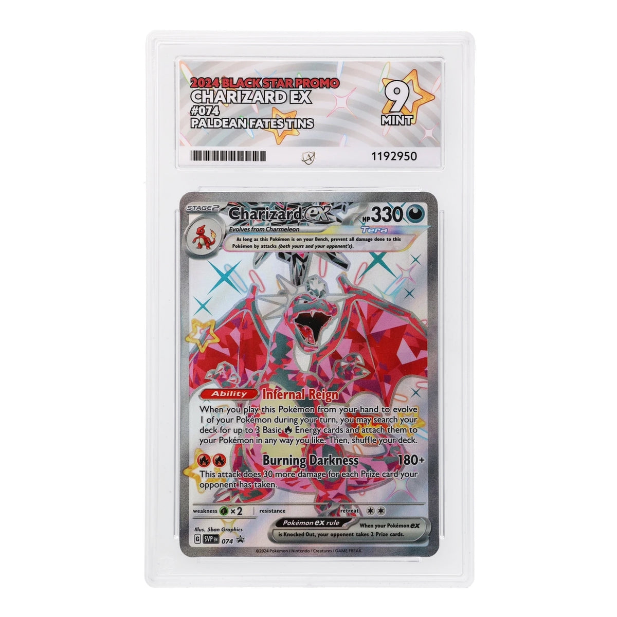 Pokemon - Black Star Promo - Charizard ex - SVP074 (ACE 9 Art Label Graded Slab)