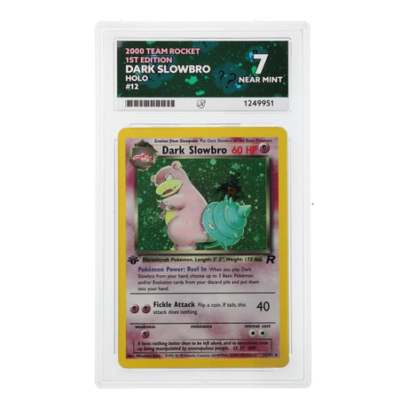 Pokemon - Team Rocket - 1st Edition - Dark Slowbro - 12/82 (ACE 7 Art Label Graded Slab) - JET Cards