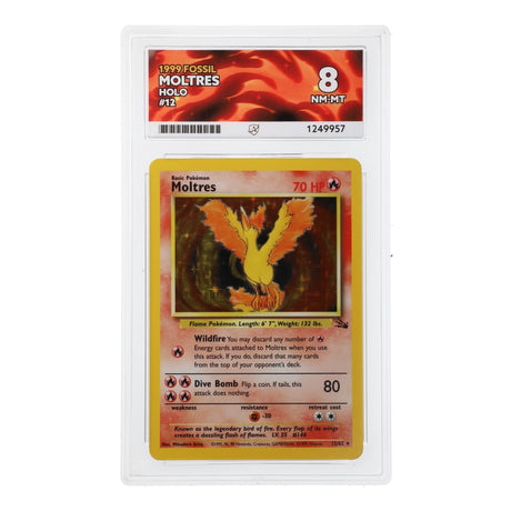 Pokemon - Fossil - Moltres - 12/62 (ACE 8 Art Label Graded Slab) - JET Cards