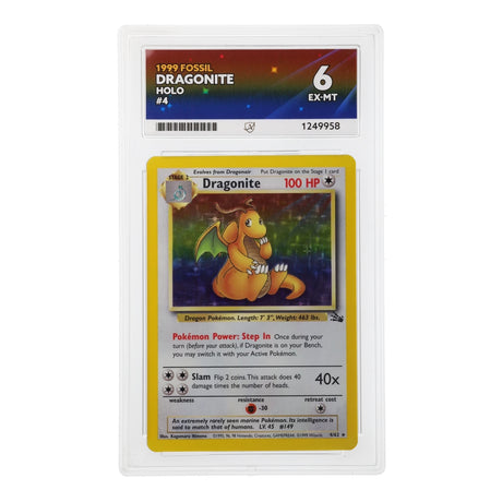 Pokemon - Fossil - Dragonite - 4/62 (ACE 6 Art Label Graded Slab) - JET Cards
