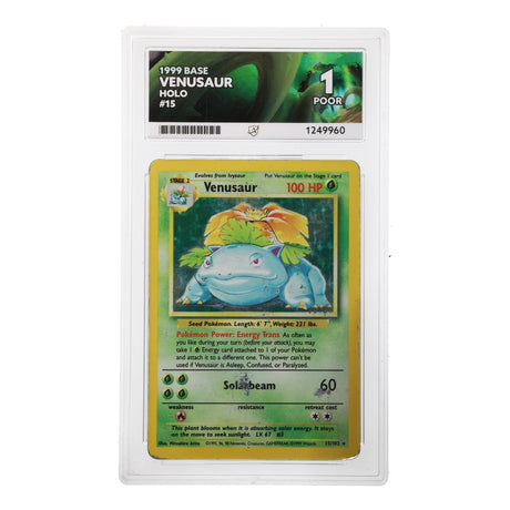 Pokemon - Base Set - Venusaur - 15/102 (ACE 1 Art Label Graded Slab) - JET Cards
