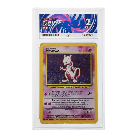 Pokemon - Base Set - Mewtwo - 10/102 (ACE 2 Art Label Graded Slab) - JET Cards