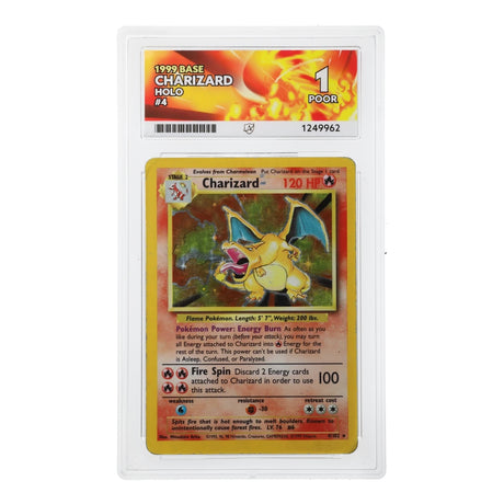 Pokemon - Base Set - Charizard - 4/102 (ACE 1 Art Label Graded Slab) - JET Cards