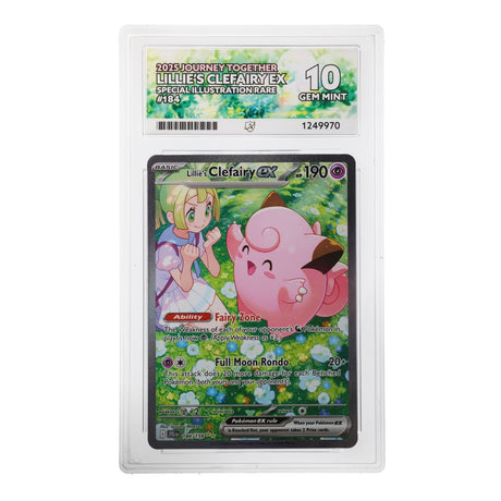 Pokemon - Scarlet & Violet - Journey Together - Lillie's Clefairy ex - 184/159 (ACE 10 Art Label Graded Slab) - JET Cards