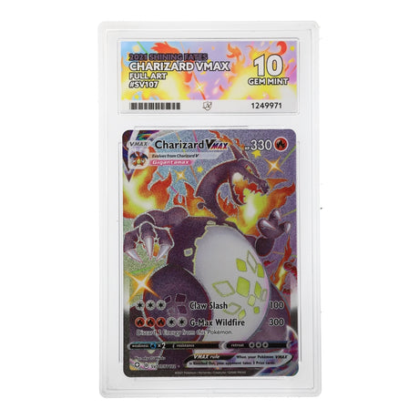Pokemon - Sword & Shield - Shining Fates - Charizard VMAX - SV107/SV122 (ACE 10 Art Label Graded Slab) - JET Cards