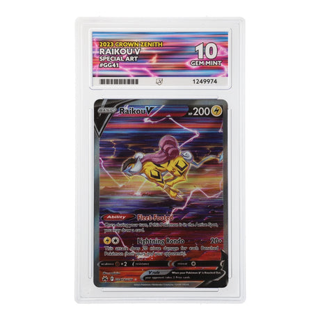 Pokemon - Sword & Shield - Crown Zenith - Raikou V - GG41/GG70 (ACE 10 Art Label Graded Slab) - JET Cards