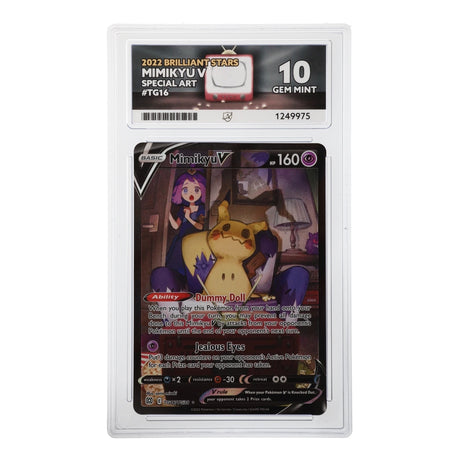 Pokemon - Sword & Shield - Brilliant Stars - Mimikyu V - TG16/TG30 (ACE 10 Art Label Graded Slab) - JET Cards