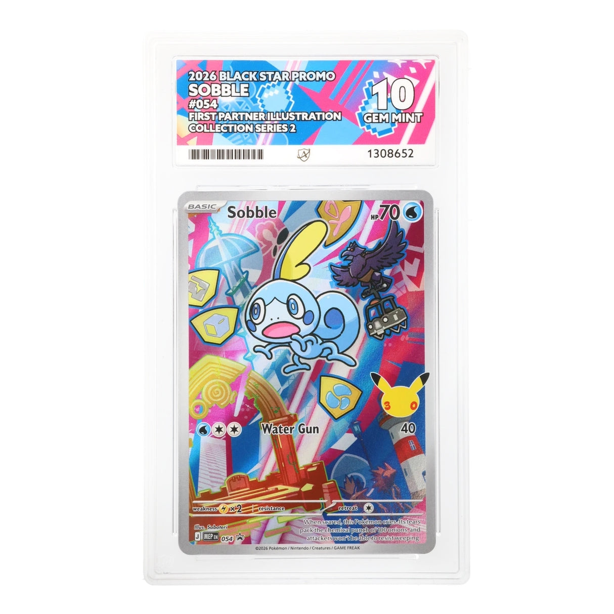 Pokemon - Black Star Promo - Sobble - MEP054 (ACE 10 Art Label Graded Slab)