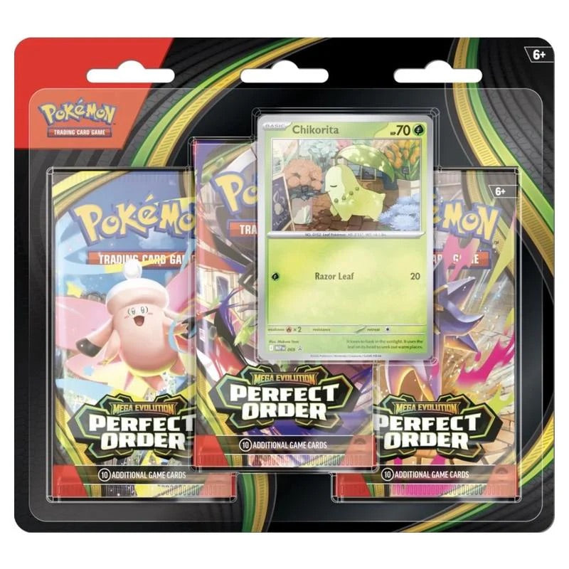 Pokemon - Mega Evolution - Perfect Order - 3-Pack Blister - Chikorita